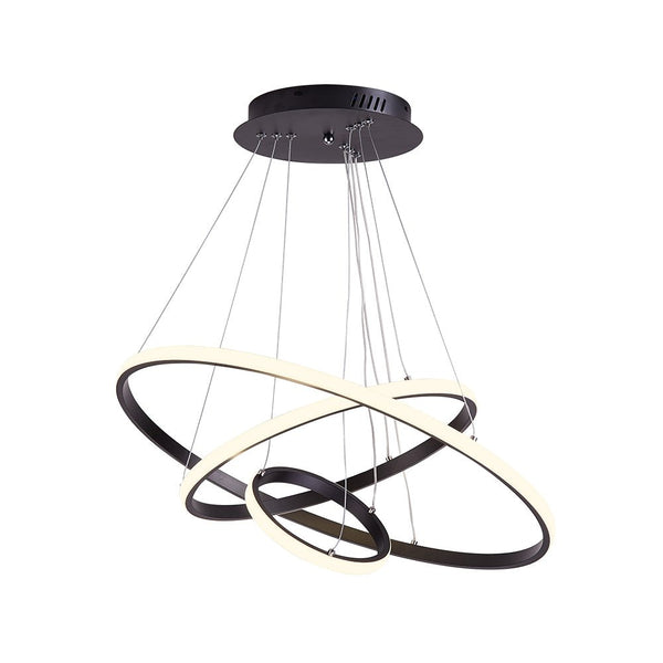 Chandelierias - Modern Tripple Circle LED Chandelier For Living Room - Chandelier - Black (Back - order & Arrive in 2 - 3 Weeks) -