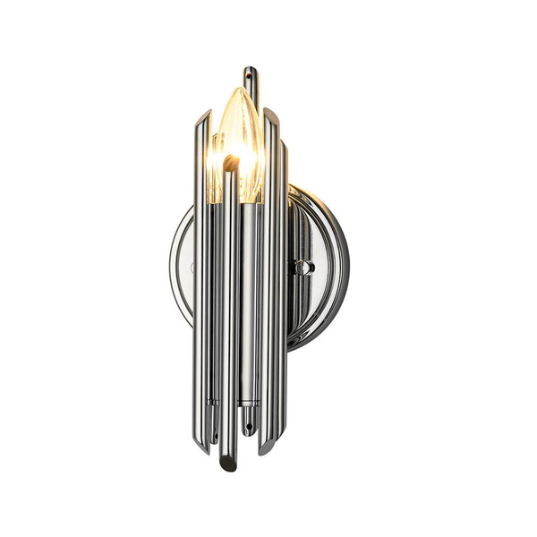 Chandelierias - Modern Venini Style 1 - Light Stacked Metal Tube Wall Sconce - Wall Light - Matte Black -