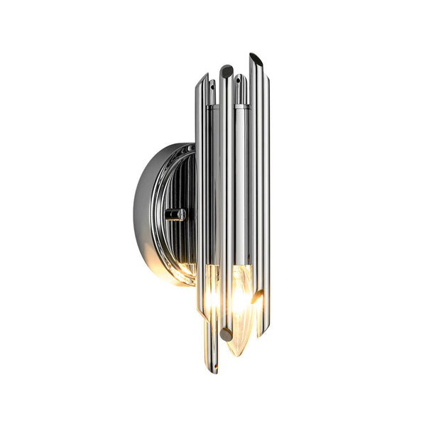 Chandelierias - Modern Venini Style 1 - Light Stacked Metal Tube Wall Sconce - Wall Light - Matte Black -