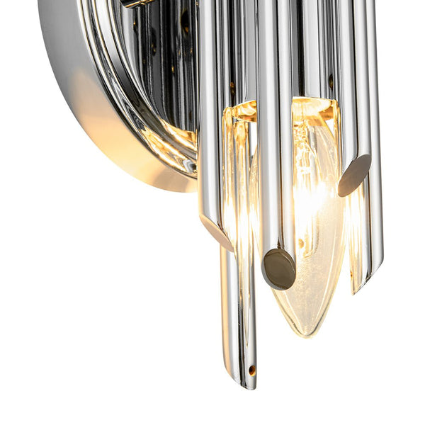 Chandelierias - Modern Venini Style 1 - Light Stacked Metal Tube Wall Sconce - Wall Light - Matte Black -