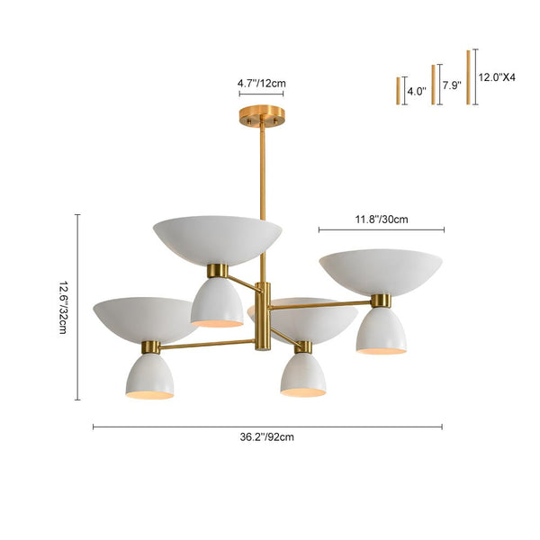 Chandelierias - Modern White and Gold 8 - Light Sputnik Metal Chandelier - Chandelier - Gold -
