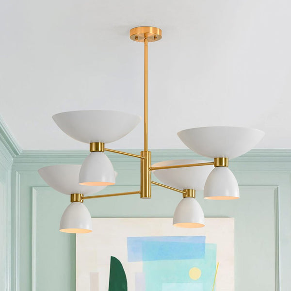 Chandelierias - Modern White and Gold 8 - Light Sputnik Metal Chandelier - Chandelier - Gold -