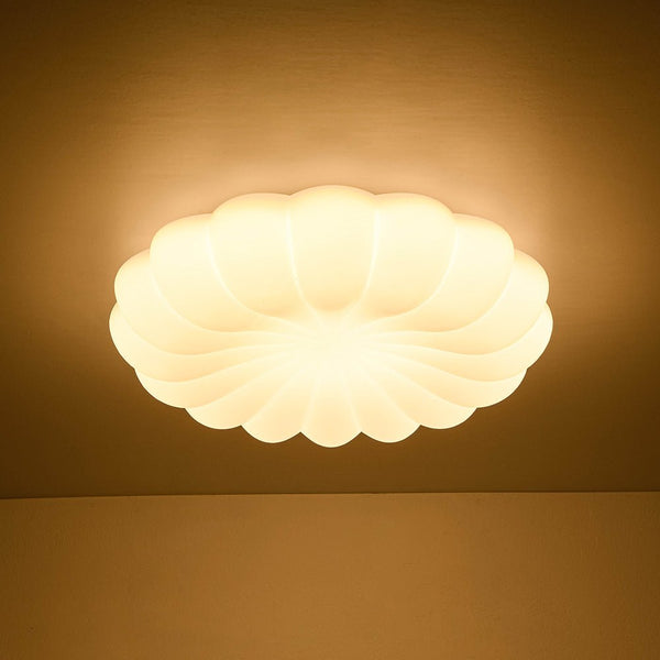 Chandelierias - Modern White Scalloped Daisy Dimmable LED Flush Mount Ceiling Light - Flush Mount - Flower - White
