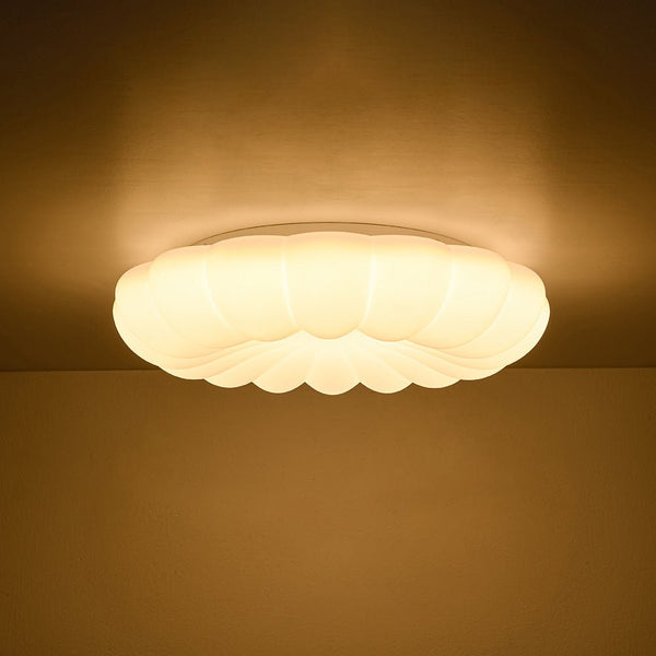 Chandelierias - Modern White Scalloped Daisy Dimmable LED Flush Mount Ceiling Light - Flush Mount - Flower - White