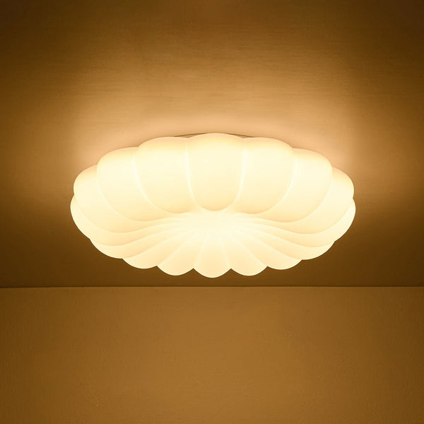 Chandelierias - Modern White Scalloped Daisy Dimmable LED Flush Mount Ceiling Light - Flush Mount - Flower - White