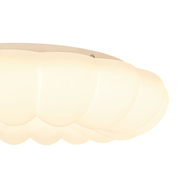 Chandelierias - Modern White Scalloped Daisy Dimmable LED Flush Mount Ceiling Light - Flush Mount - Flower - White