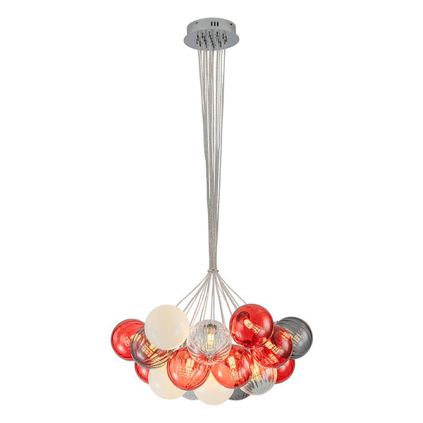 Chandelierias - Multi - color Ribbed Glass Cluster Bubble Chandelier - Chandelier - 16 - Light -