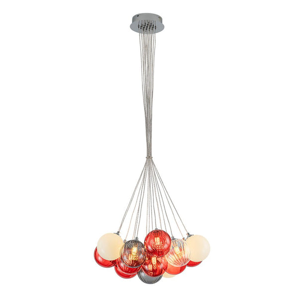 Chandelierias - Multi - color Ribbed Glass Cluster Bubble Chandelier - Chandelier - 16 - Light -
