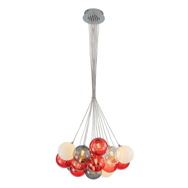 Chandelierias - Multi - color Ribbed Glass Cluster Bubble Chandelier - Chandelier - 16 - Light -