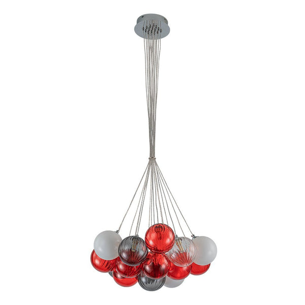Chandelierias - Multi - color Ribbed Glass Cluster Bubble Chandelier - Chandelier - 19 - Light -