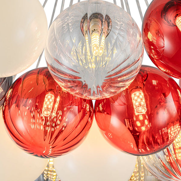 Chandelierias - Multi - color Ribbed Glass Cluster Bubble Chandelier - Chandelier - 19 - Light -