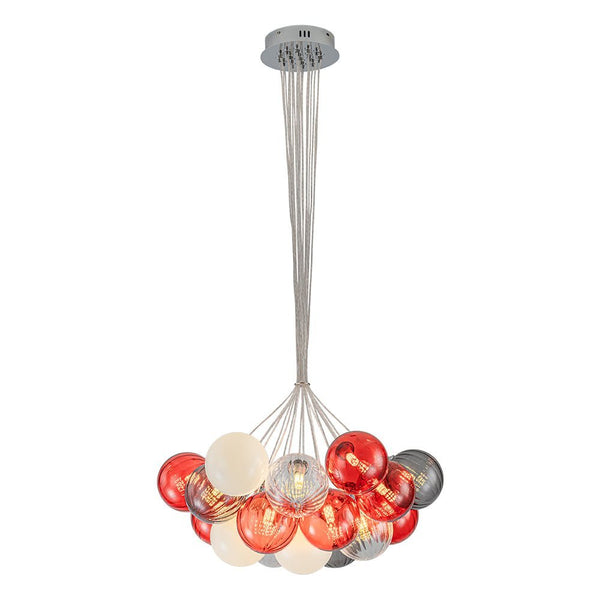 Chandelierias - Multi - color Ribbed Glass Cluster Bubble Chandelier - Chandelier - 19 - Light -