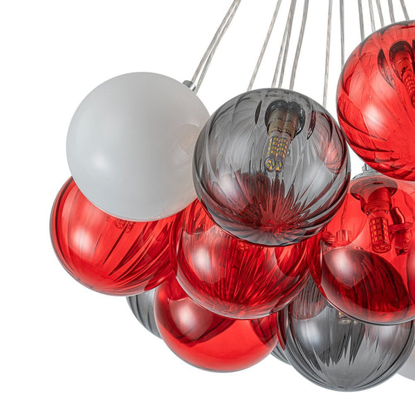 Chandelierias - Multi - color Ribbed Glass Cluster Bubble Chandelier - Chandelier - 19 - Light -