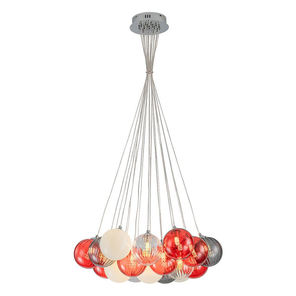 Chandelierias - Multi - color Ribbed Glass Cluster Bubble Chandelier - Chandelier - 19 - Light -