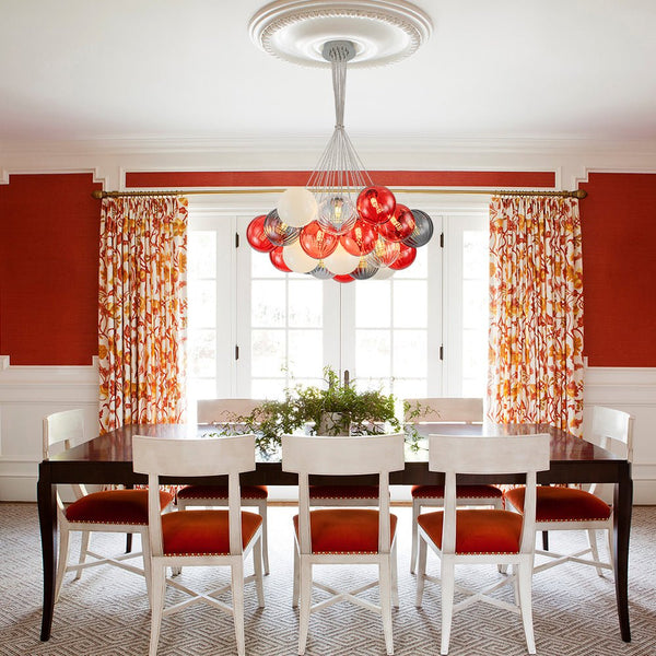 Chandelierias - Multi - color Ribbed Glass Cluster Bubble Chandelier - Chandelier - 19 - Light -