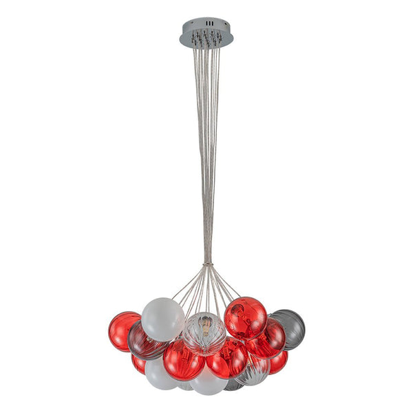 Chandelierias - Multi - color Ribbed Glass Cluster Bubble Chandelier - Chandelier - 19 - Light -