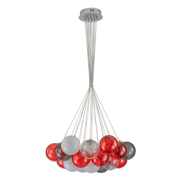 Chandelierias - Multi - color Ribbed Glass Cluster Bubble Chandelier - Chandelier - 19 - Light -