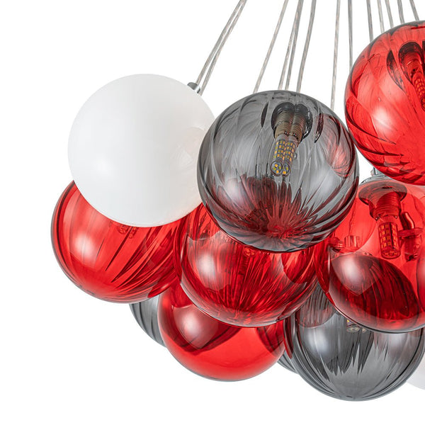 Chandelierias - Multi - color Ribbed Glass Cluster Bubble Chandelier - Chandelier - 19 - Light -