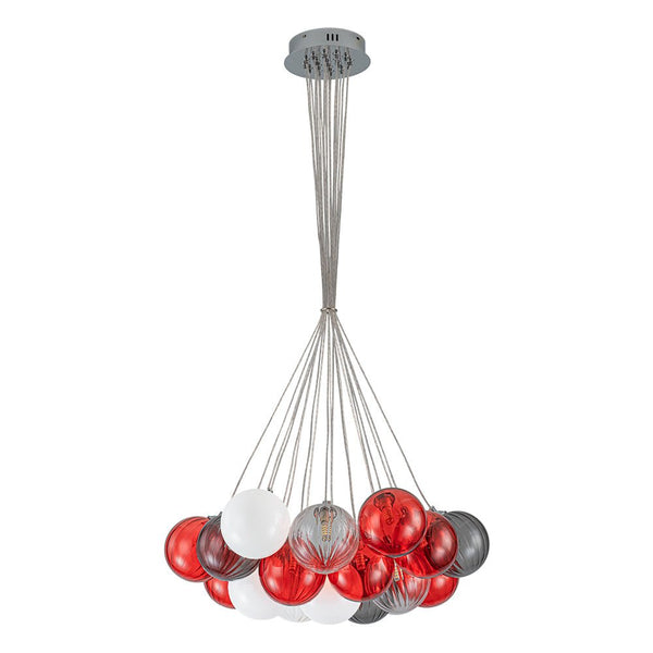 Chandelierias - Multi - color Ribbed Glass Cluster Bubble Chandelier - Chandelier - 19 - Light -
