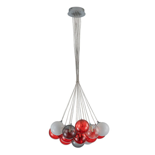 Chandelierias - Multi - color Ribbed Glass Cluster Bubble Chandelier - Chandelier - 19 - Light -