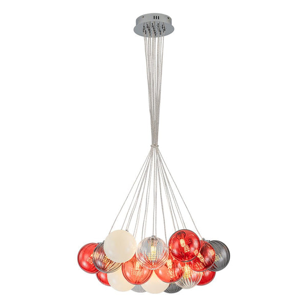Chandelierias - Multi - color Ribbed Glass Cluster Bubble Chandelier - Chandelier - 19 - Light -