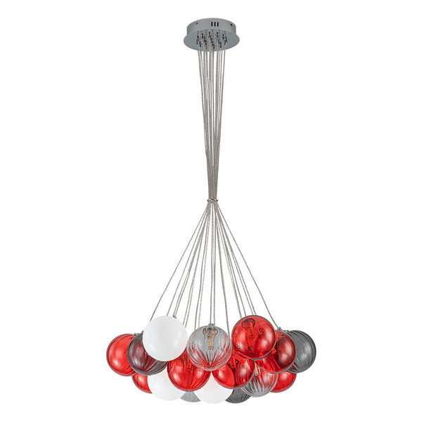 Chandelierias - Multi - color Ribbed Glass Cluster Bubble Chandelier - Chandelier - 19 - Light -