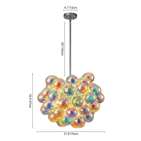 Chandelierias - Multi - colored Balloon Glass Cluster Bubble Chandelier - Chandeliers - Large -