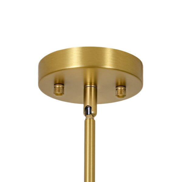 Chandelierias-Multi‑Color 5-Light Hammered Glass Bubble Linear Pendant-Chandeliers-Brass-
