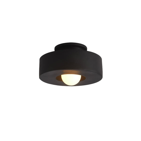 Chandelierias - Nordic 1 - Light Hat - shape Semi - Flush Mount Ceiling Light - Semi Flush - Pitch Black -
