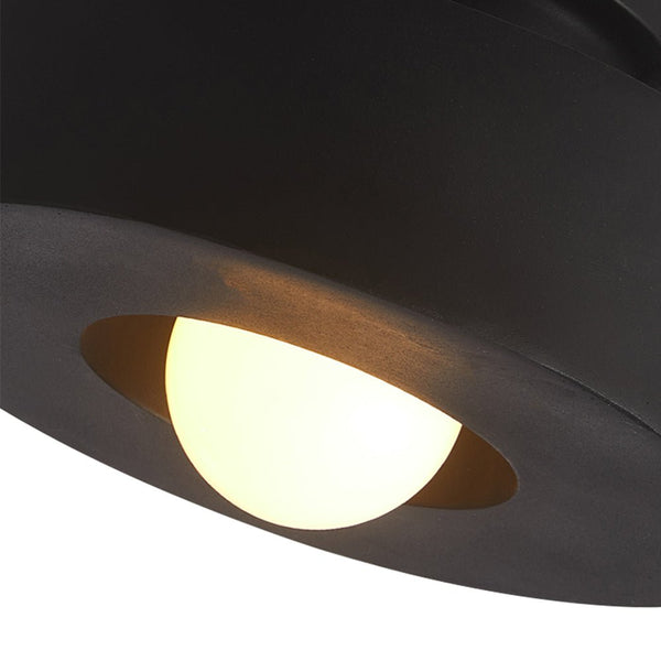 Chandelierias - Nordic 1 - Light Hat - shape Semi - Flush Mount Ceiling Light - Semi Flush - Pitch Black -