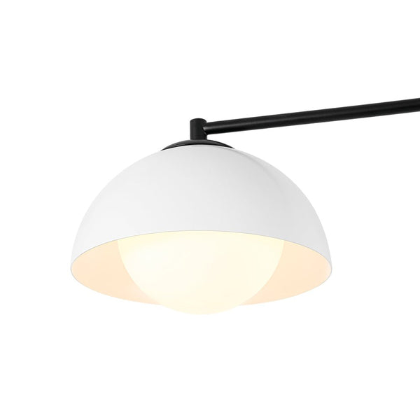 Chandelierias - Nordic 4 - Light Frosted Glass Blooming - bud Linear Semi - flush Mount - Semi Flush - Black -