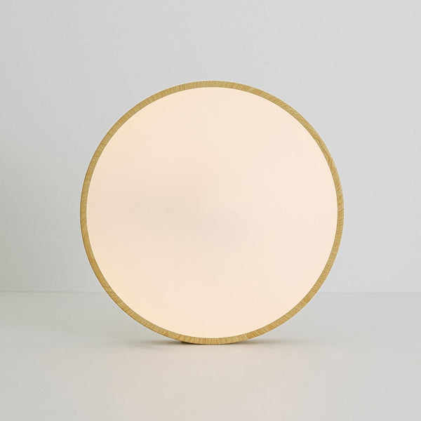 Chandelierias-Nordic Faux Wood Grain 5CCT Dimmable LED Round Flush Mount-Flush Mount-Dark Walnut-