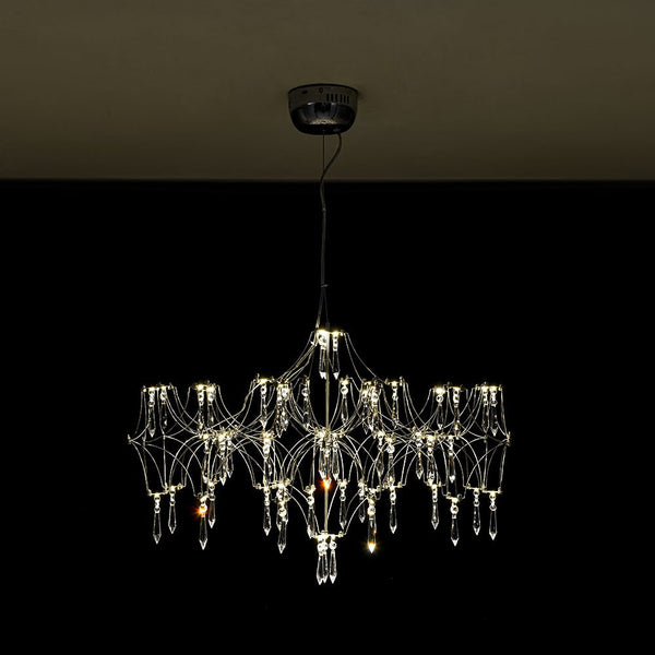 Chandelierias - Nordic Style Luxury Firefly Geometric Stainless Steel LED Crystal Chandelier - Chandelier - Starry Blooming Umbrella -