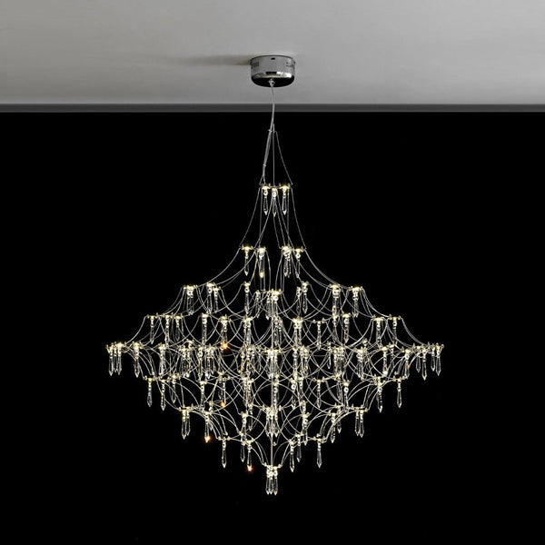 Chandelierias - Nordic Style Luxury Firefly Geometric Stainless Steel LED Crystal Chandelier - Chandelier - Starry Small Waist -