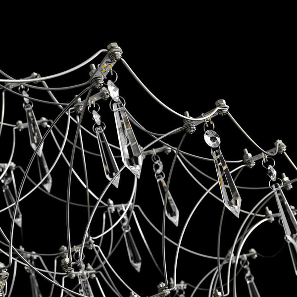 Chandelierias - Nordic Style Luxury Firefly Geometric Stainless Steel LED Crystal Chandelier - Chandelier - Starry Small Waist -