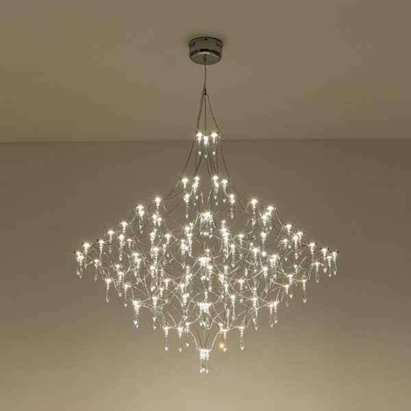 Chandelierias - Nordic Style Luxury Firefly Geometric Stainless Steel LED Crystal Chandelier - Chandelier - Starry Small Waist -