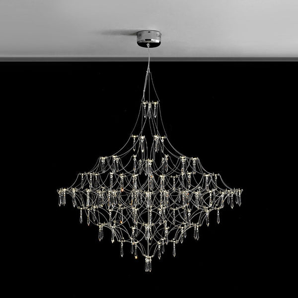 Chandelierias - Nordic Style Luxury Firefly Geometric Stainless Steel LED Crystal Chandelier - Chandelier - Starry Small Waist -