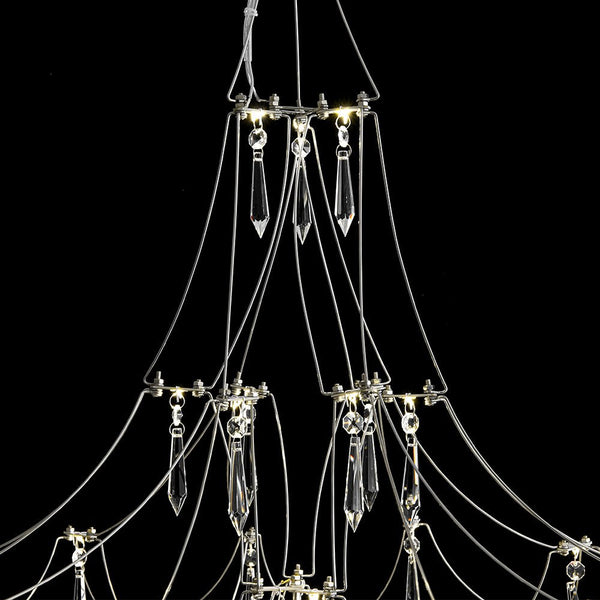 Chandelierias - Nordic Style Luxury Firefly Geometric Stainless Steel LED Crystal Chandelier - Chandelier - Starry Small Waist -