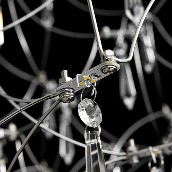 Chandelierias - Nordic Style Luxury Firefly Geometric Stainless Steel LED Crystal Chandelier - Chandelier - Starry Small Waist -