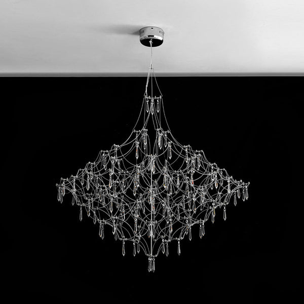 Chandelierias - Nordic Style Luxury Firefly Geometric Stainless Steel LED Crystal Chandelier - Chandelier - Starry Small Waist -