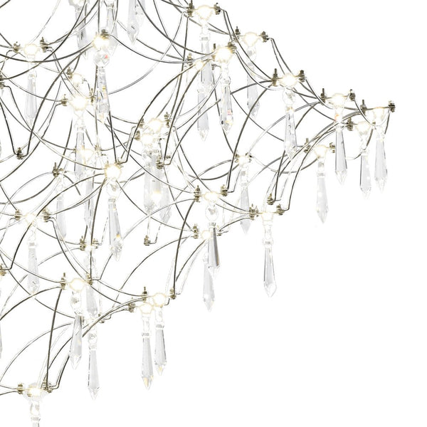 Chandelierias - Nordic Style Luxury Firefly Geometric Stainless Steel LED Crystal Chandelier - Chandelier - Starry Small Waist -