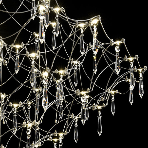 Chandelierias - Nordic Style Luxury Firefly Geometric Stainless Steel LED Crystal Chandelier - Chandelier - Starry Small Waist -
