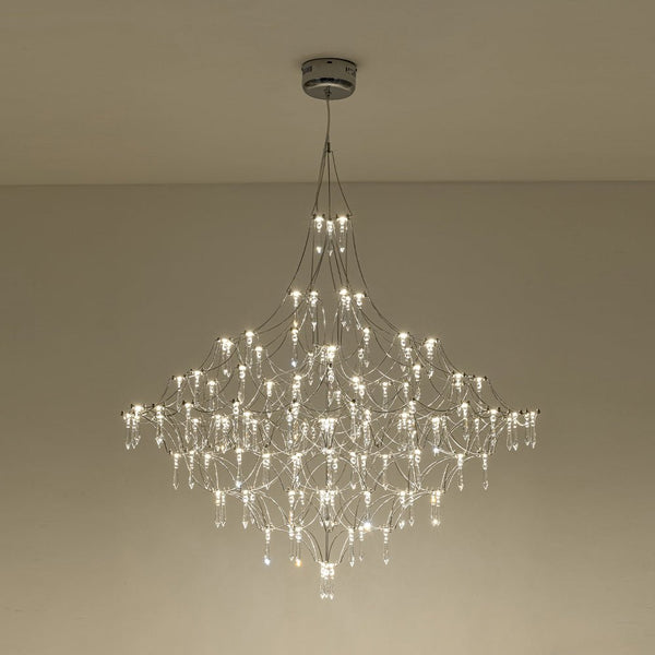 Chandelierias - Nordic Style Luxury Firefly Geometric Stainless Steel LED Crystal Chandelier - Chandelier - Starry Small Waist -