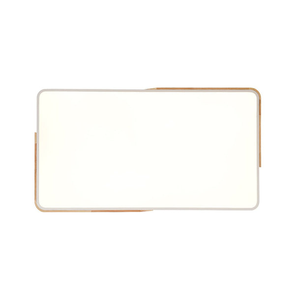Chandelierias - Nordic - style Wood Trim Dimmable Rectangular Led Flush Mount - Flush Mount - White -