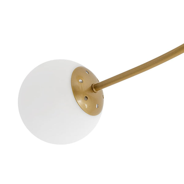 Chandelierias-Novel 6-Light Frosted Opaline Glass Branch Semi-flush Mount-Semi Flush-Brass-