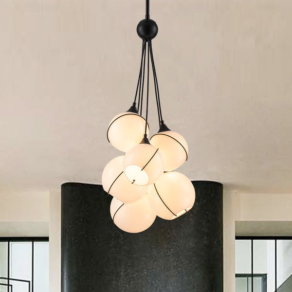 Chandelierias - Novel Ivory Hand Blown Glass Cluster Chandelier - Chandeliers - 6 Bulbs -