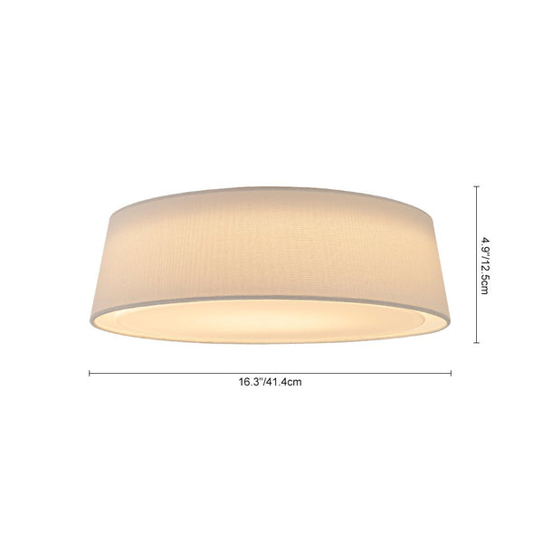 Chandelierias - Off - white Linen Lampshade Dimmable LED Flush Mount Ceiling Light - Flush Mount -