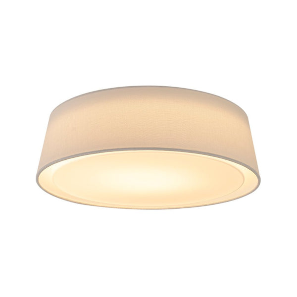 Chandelierias - Off - white Linen Lampshade Dimmable LED Flush Mount Ceiling Light - Flush Mount -