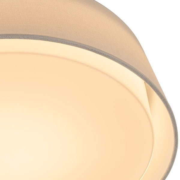 Chandelierias - Off - white Linen Lampshade Dimmable LED Flush Mount Ceiling Light - Flush Mount -