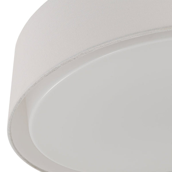Chandelierias - Off - white Linen Lampshade Dimmable LED Flush Mount Ceiling Light - Flush Mount -